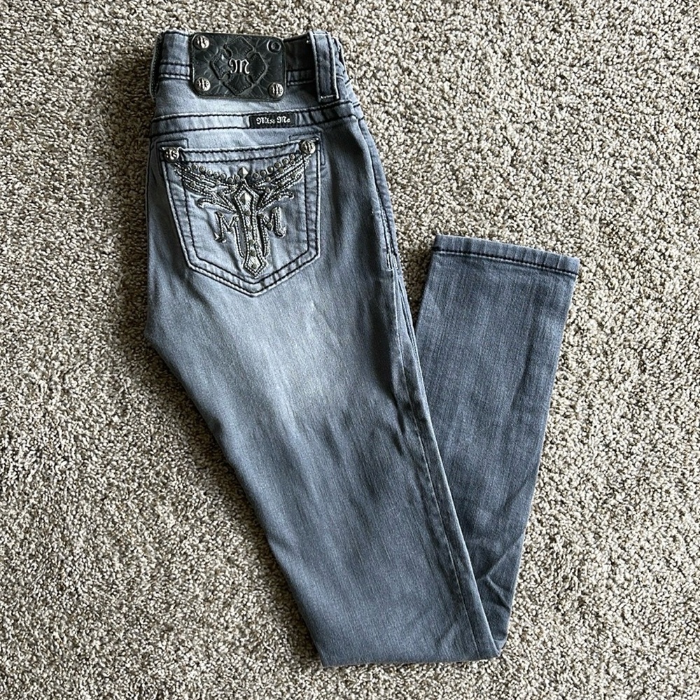 Miss Me Gray Skinny Jeans - Size 26